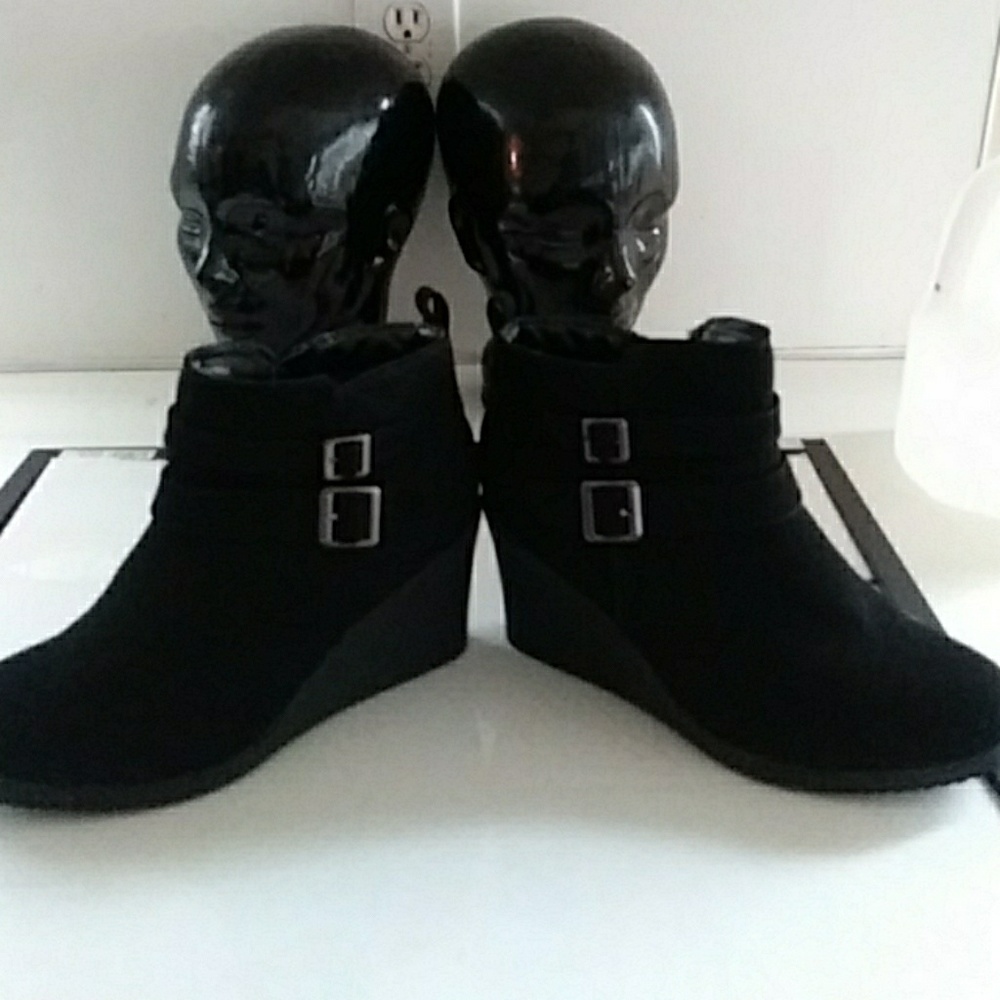 Black Ankle wedge Heel Booties...